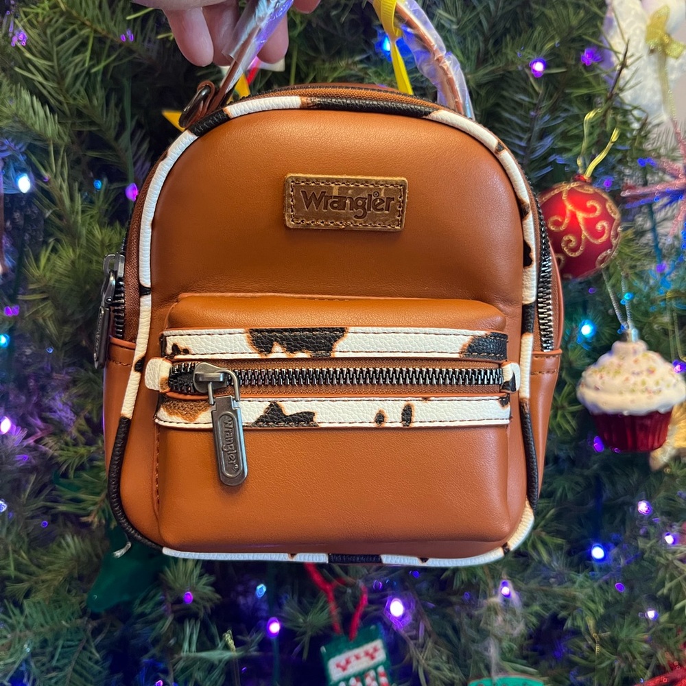 Wrangler Tan and White Mini Moo Moo Bag